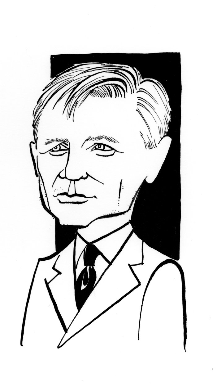 Daniel Craigin karikatyyri, englantilainen näyttelijä: b tekijältä John Minnion