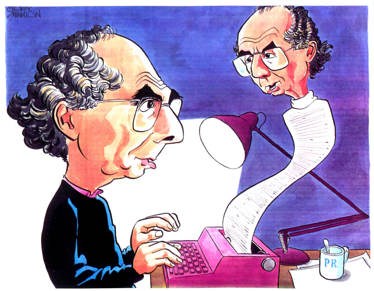 Philip Rothin karikatyyri tekijältä John Minnion