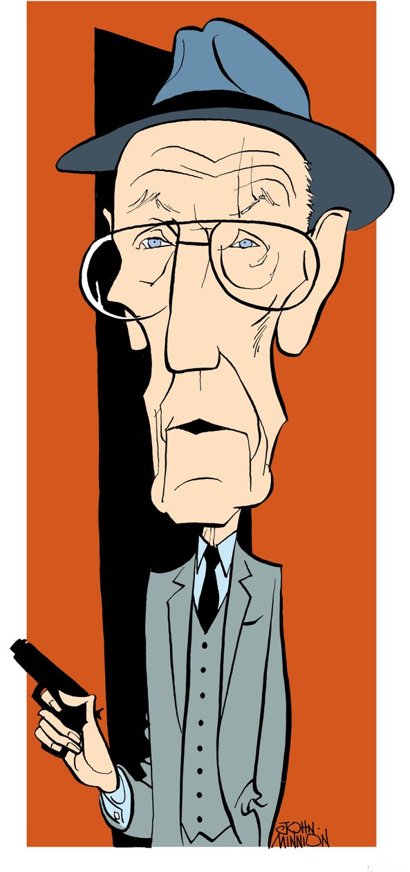 William S. Burroughs, John Minnionin tekemä karikatyyri. tekijältä John Minnion