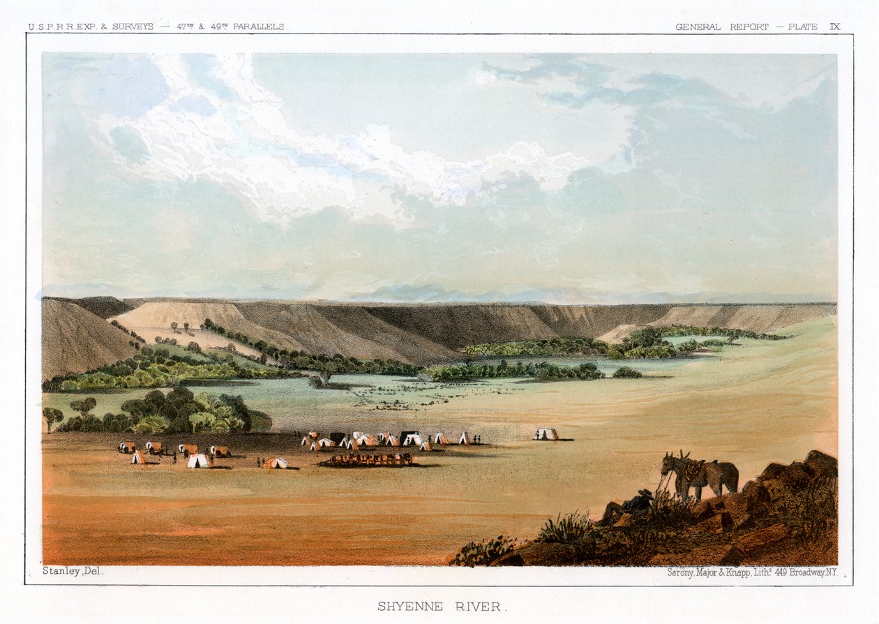 Cheyenne River, USA, 1856. tekijältä John Mix Stanley