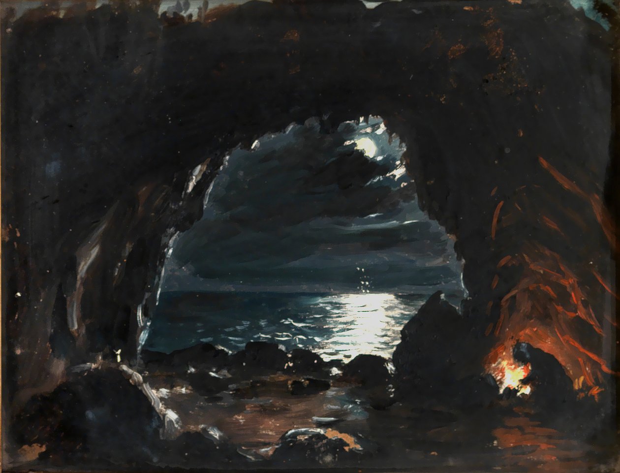 Luolakohtaus, 1800-luvun puoliväli. tekijältä John O