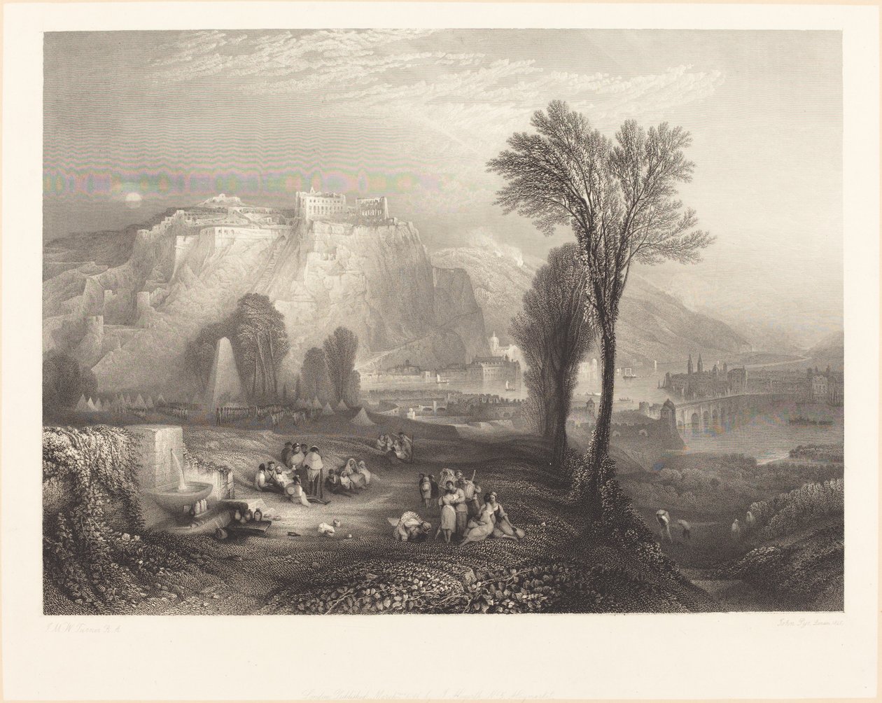 Ehrenbreitstein tekijältä John Pye after Joseph Mallord William Turner