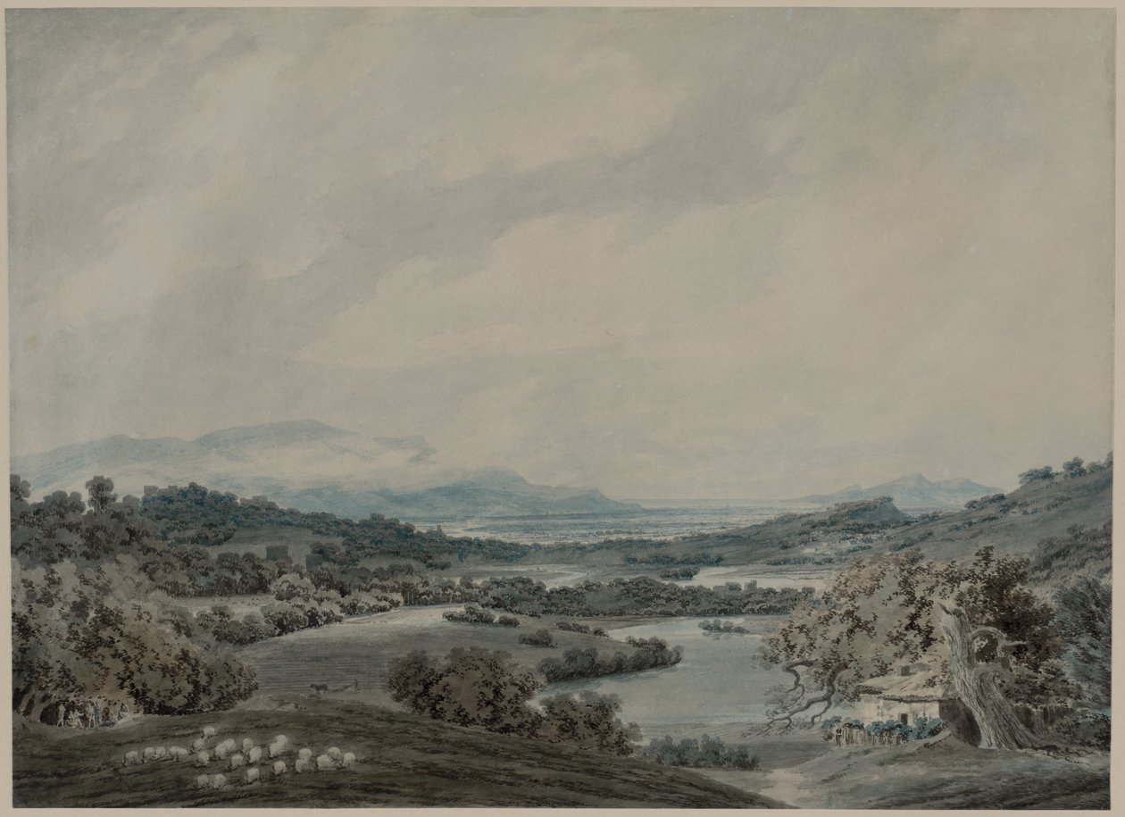 Italian maisema, n. 1790-1792. tekijältä John Robert Cozens