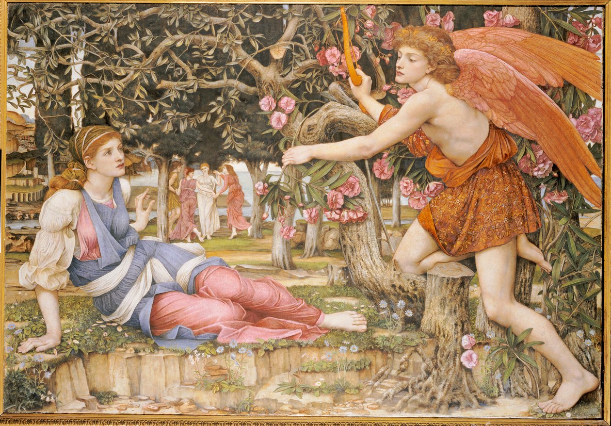 Rakkaus ja neito, 1877 tekijältä John Roddam Spencer Stanhope