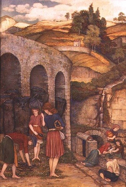 Hiilivarkaat (tempera) tekijältä John Roddam Spencer Stanhope