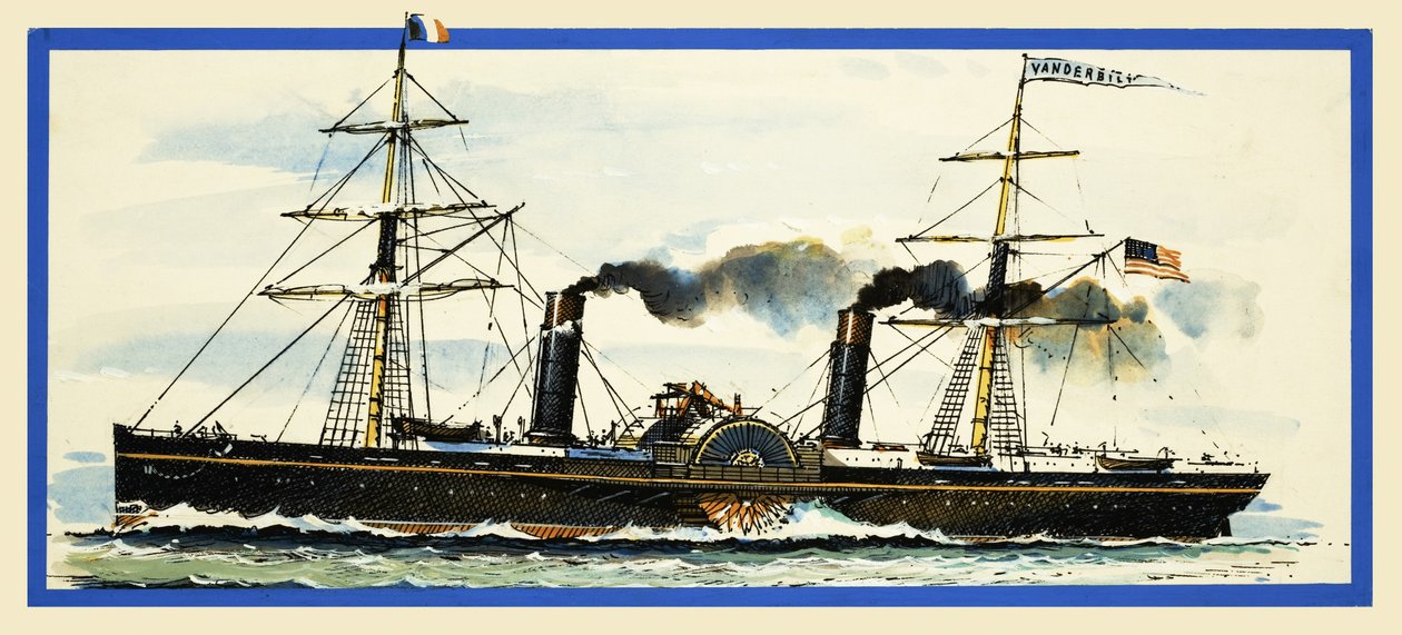 Amerikkalainen höyrylaiva Vanderbilt. tekijältä John S. Smith