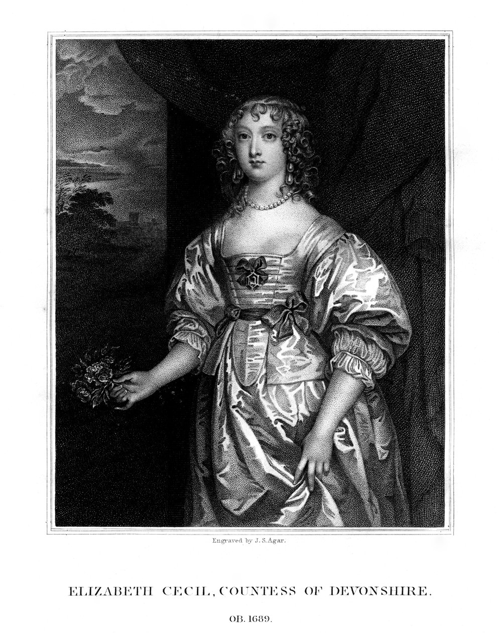 Elizabeth Cecil, Devonshiren kreivitär, 1824. tekijältä John Samuel Agar