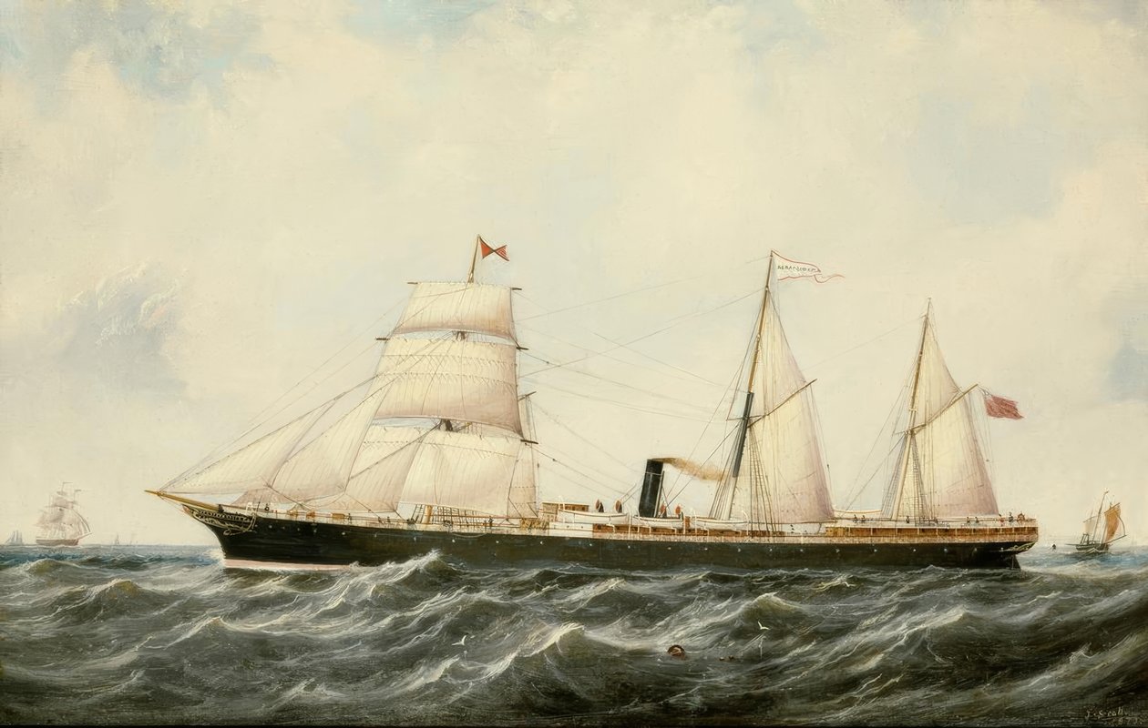 John Scott, Dampfschiff Arratoon Apcar / Gemälde, 1873 tekijältä John Scott