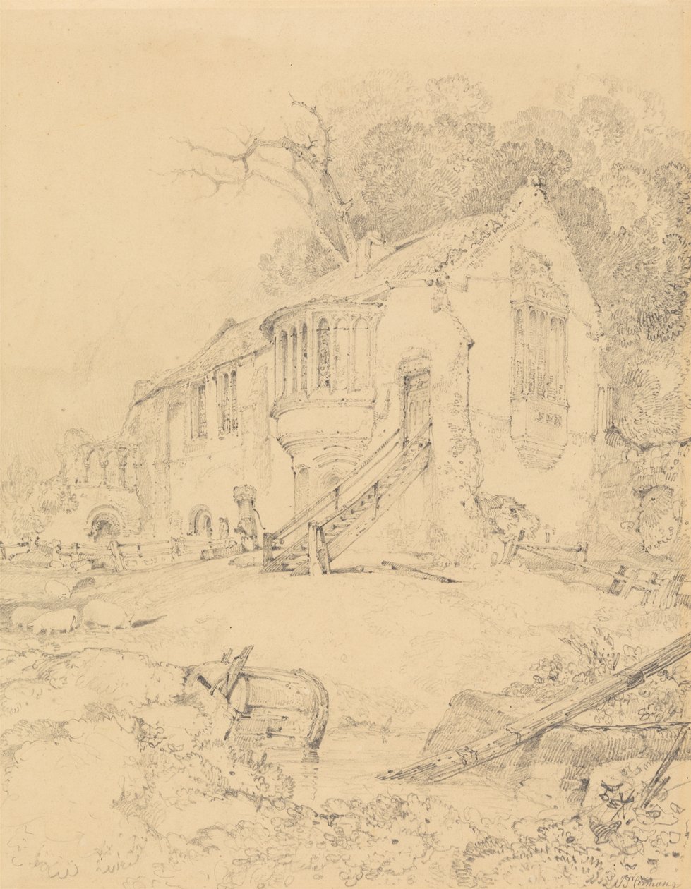 Castle Acre Priory, Norfolk tekijältä John Sell Cotman