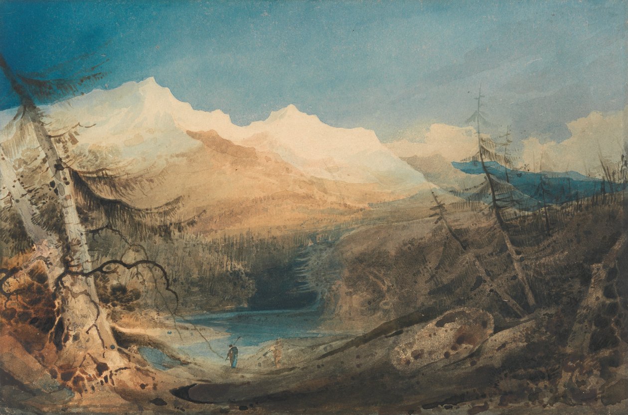 Vuoristomaisema, Pohjois-Wales tekijältä John Sell Cotman