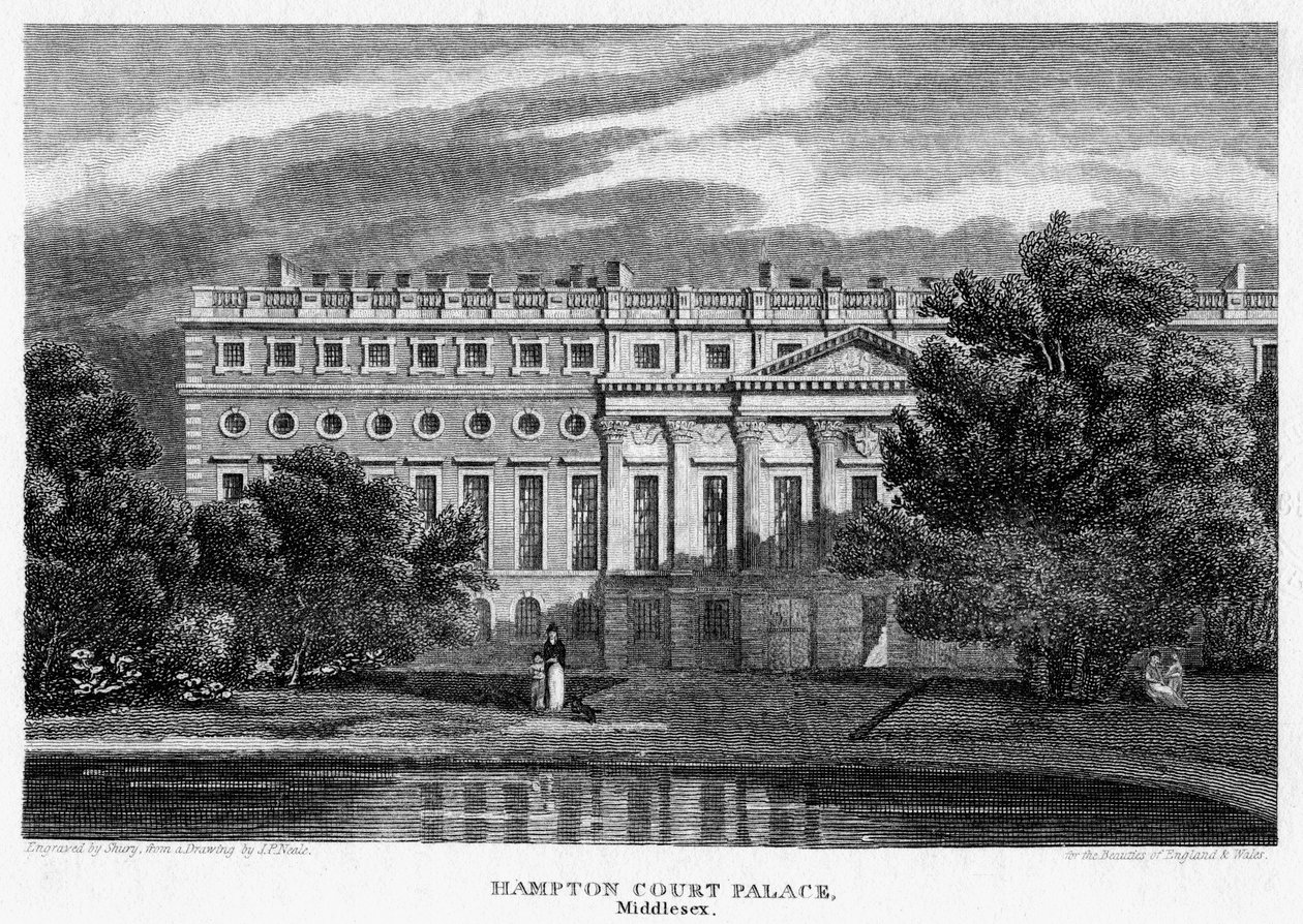 Hampton Court Palace, Lontoo, 1814. tekijältä John Shury