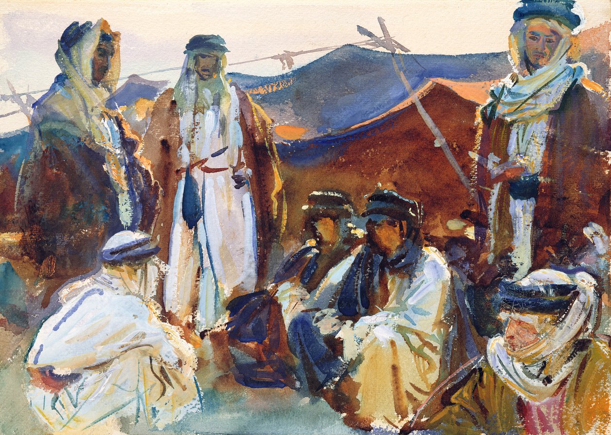 Beduiinileiri, 1905-06 (wc paperilla) tekijältä John Singer Sargent