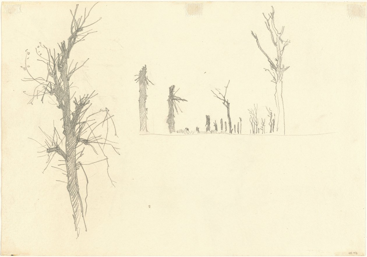 Tuhotut puut [verso], 1918. tekijältä John Singer Sargent