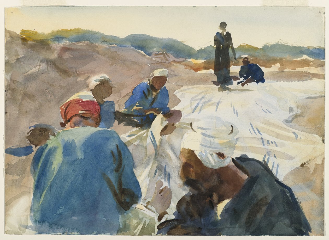 Purjeen korjaus (wc paperilla) tekijältä John Singer Sargent