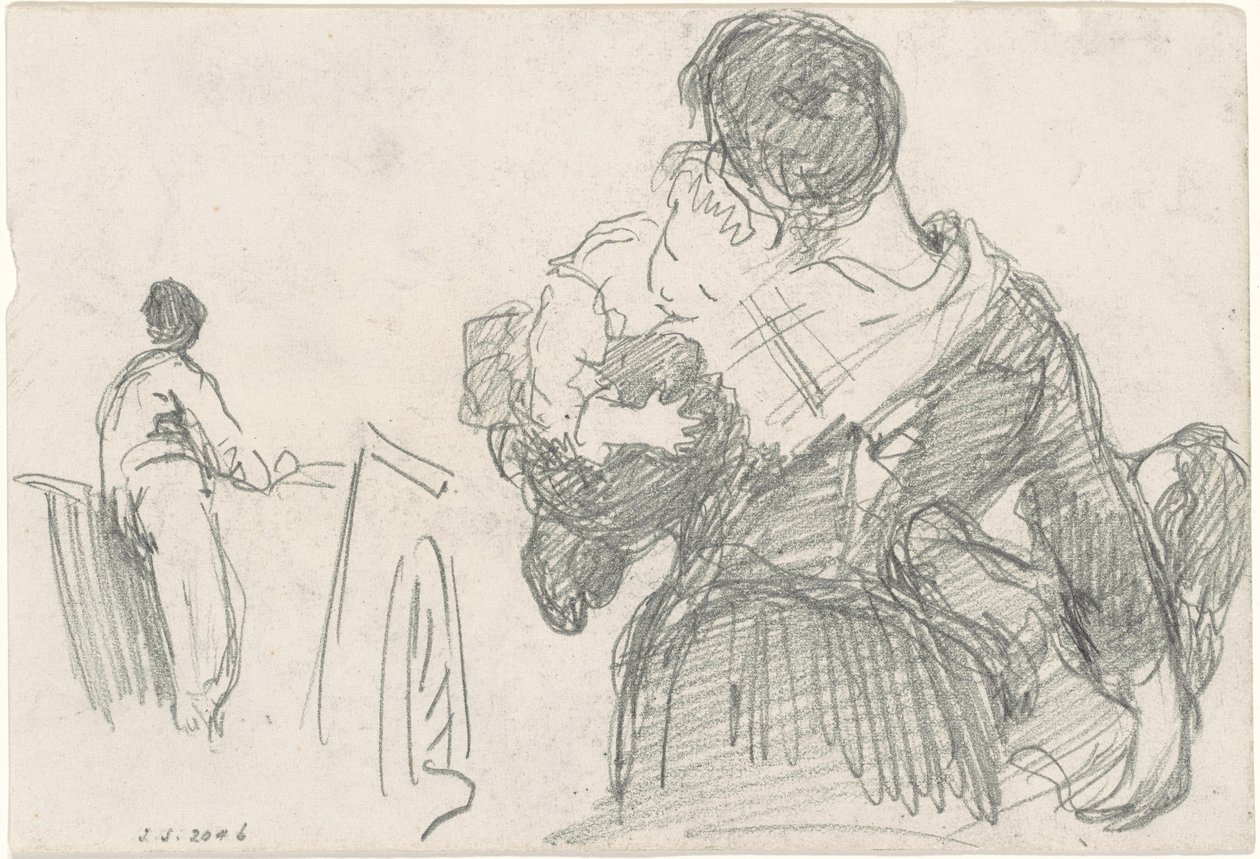 Äiti ja lapsi [recto], n. 1871-1872. tekijältä John Singer Sargent