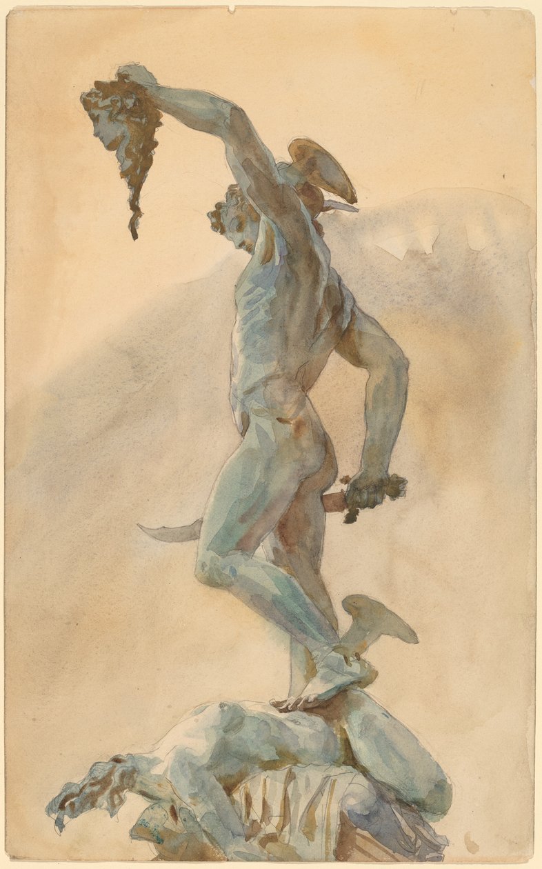 Luonnos Cellinin "Perseuksesta" tekijältä John Singer Sargent