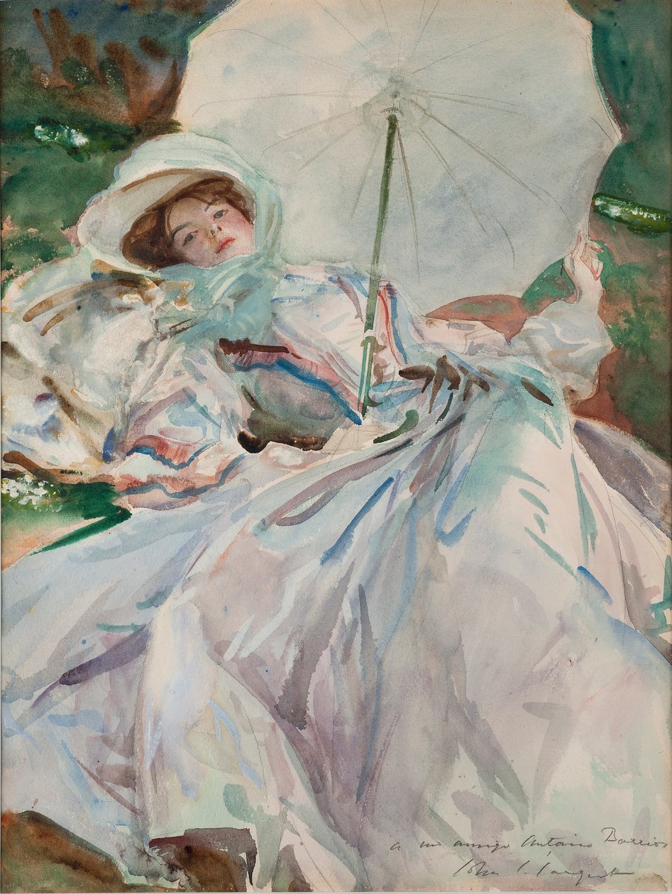 Nainen sateenvarjon kanssa, 1911. tekijältä John Singer Sargent