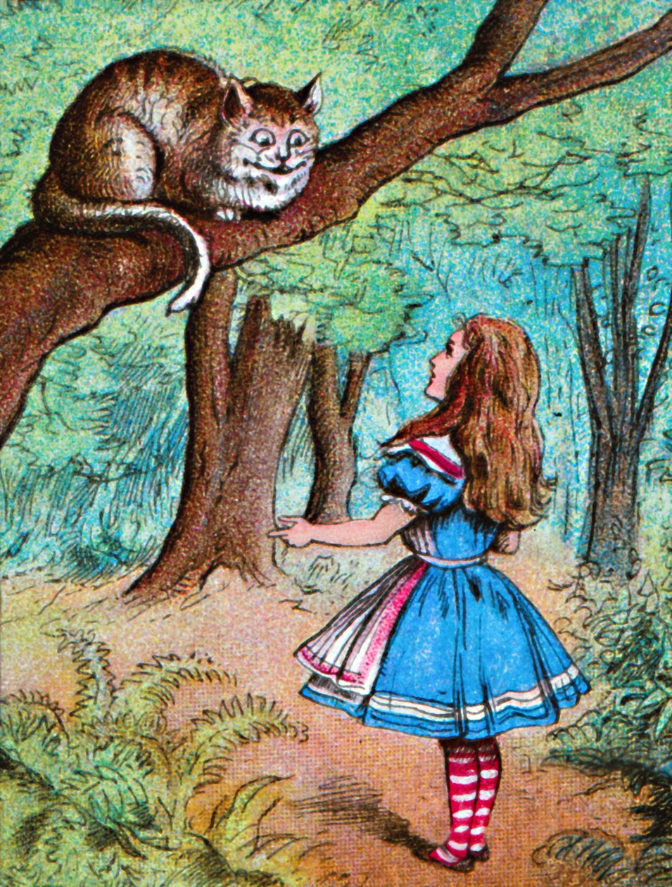 Liisa ja Cheshiren kissa, 1910 tekijältä John Tenniel