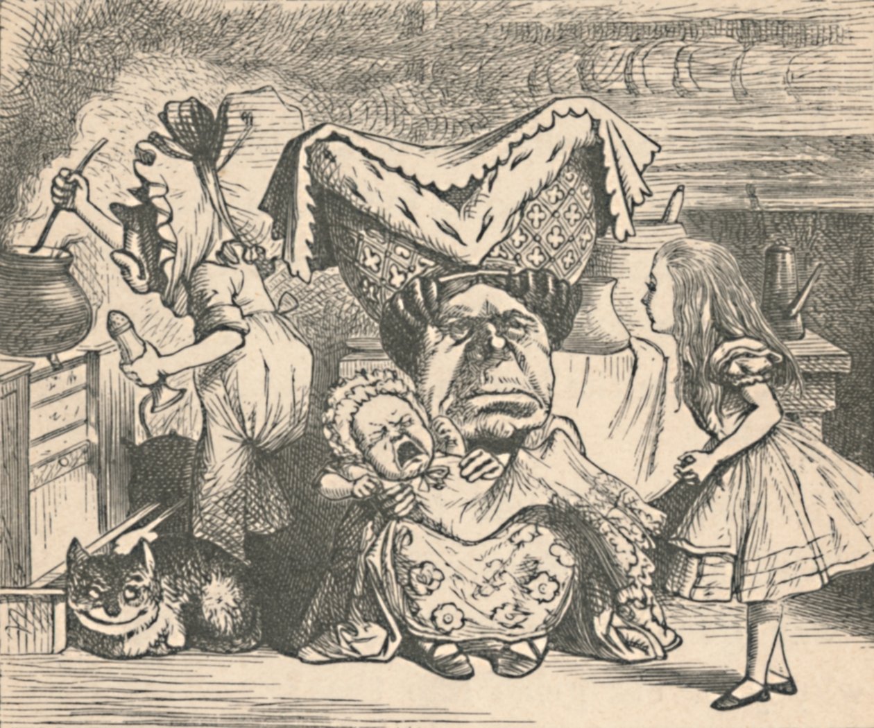 Alice, herttuatar ja vauva, 1889 tekijältä John Tenniel