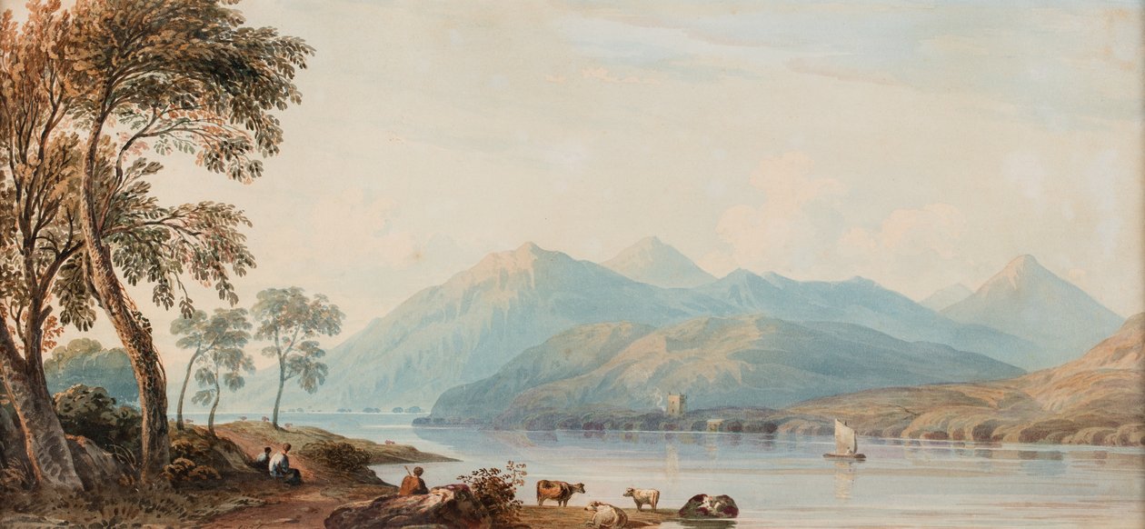 Glengary Loch, päivämäärä tuntematon (akvarelli paperille) tekijältä John Varley