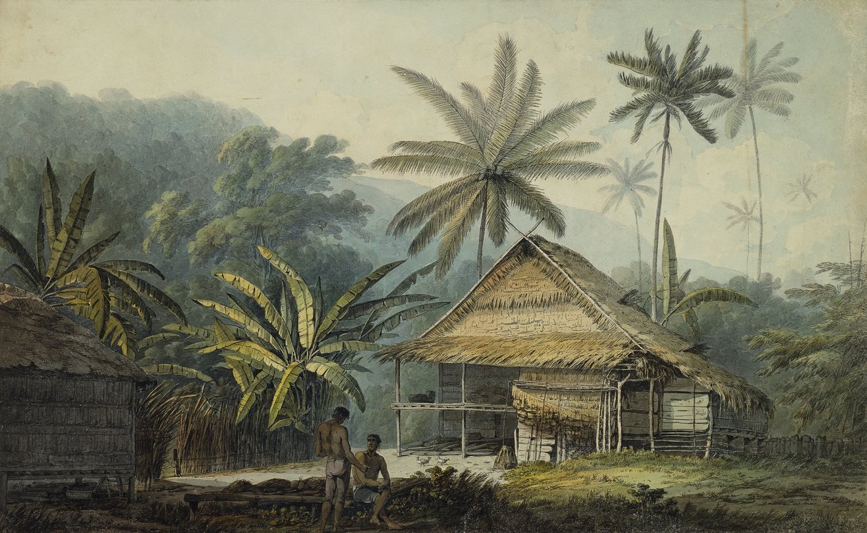 Näkymä Krakatoa saarelta, tekijältä John Webber