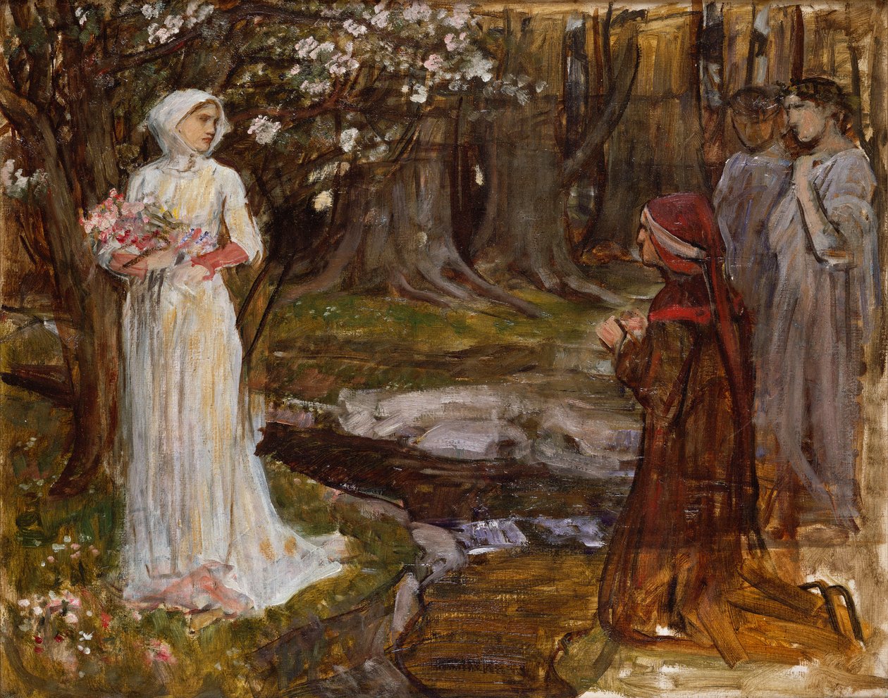 Dante ja Beatrice, 1915 tekijältä John William Waterhouse