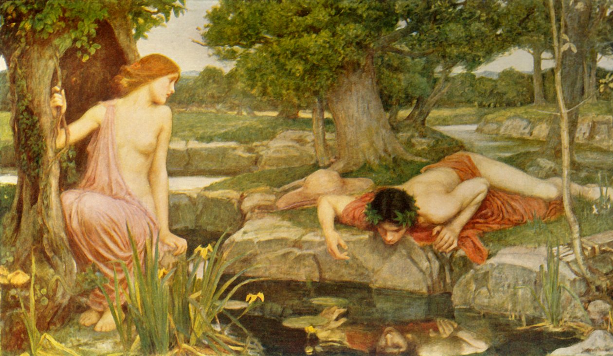 Kaiku ja Narcissus, 1903, c1915. tekijältä John William Waterhouse