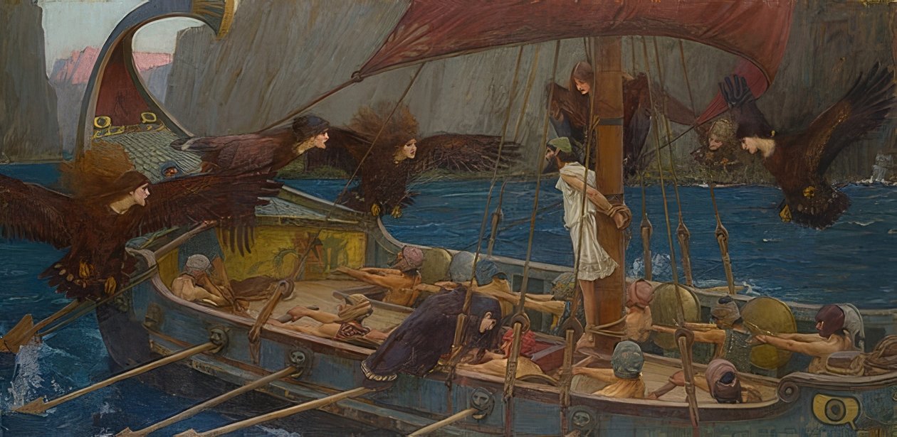 Odysseus ja sireenit. 1891 tekijältä John William Waterhouse