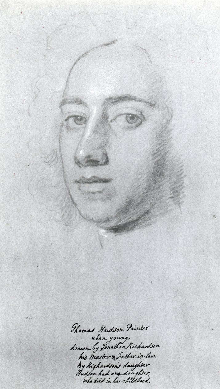 Thomas Hudson (1701-79) (liitu paperille) tekijältä Jonathan Richardson