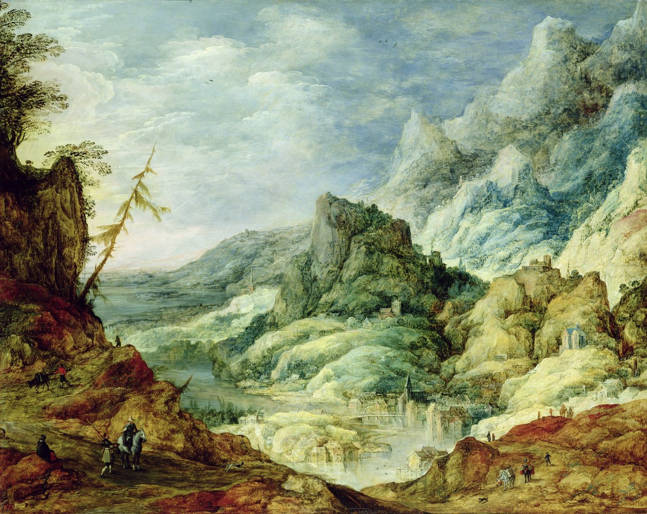 Alppien maisema, noin 1620 tekijältä Joos or Josse de Momper