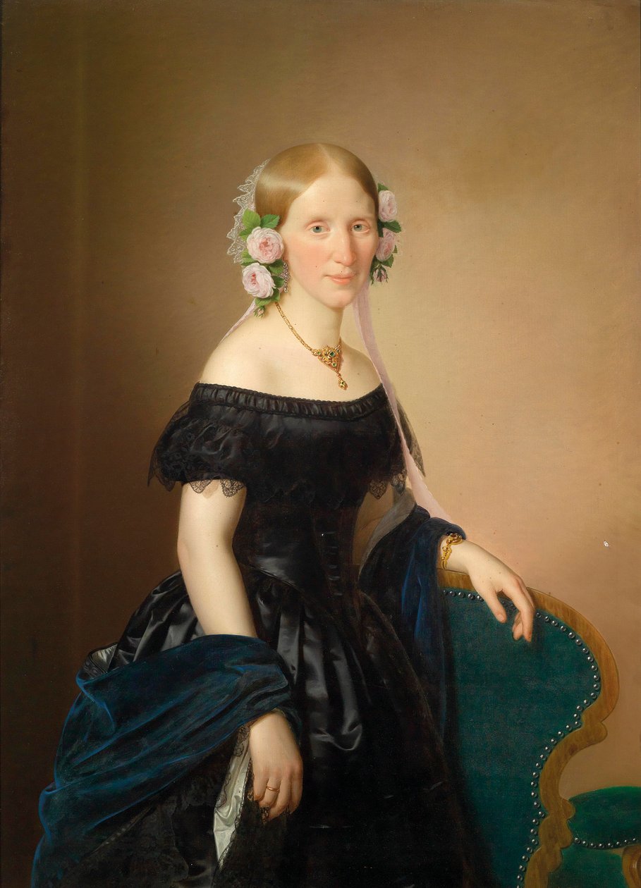 Bildnis einer Dame mit Rosen im Haar tekijältä Josef Weidner