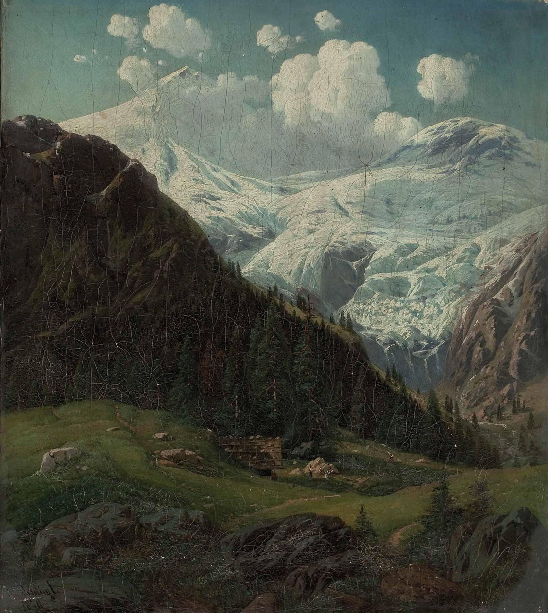 Tiroler Hochalm ja Blick auf den Hintertuxer Gletscher tekijältä Josef von Schlogl