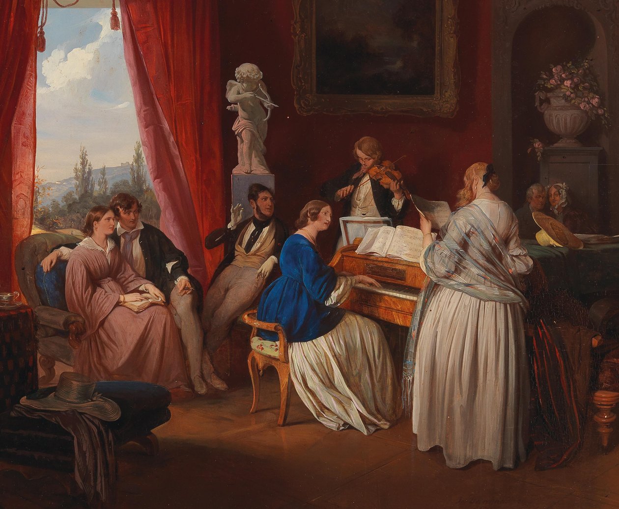 Perhekonsertti, 1841. tekijältä Josef Danhauser