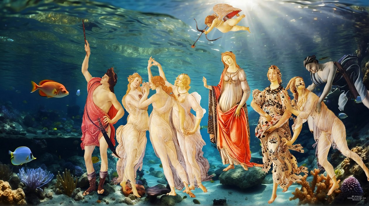 JJM-recreate_Botticelli-S_La Primavera_underwater JJM-recreate_Botticelli-S_La Primavera_underwater tekijältä Josef Johann Michel