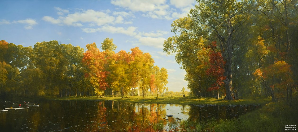 JJM luo Bierstadt-A: Autumn Forestin uudelleen tekijältä Josef Johann Michel