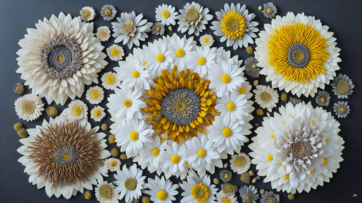 mandala: Kamomilla-Matricaria elementit_02 tekijältä Josef Johann Michel