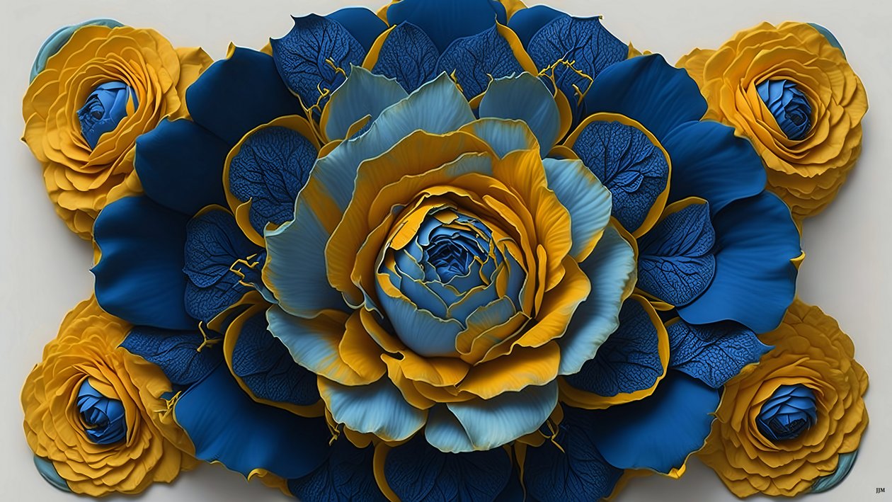 mandala: ruusu-siniset elementit_01 tekijältä Josef Johann Michel