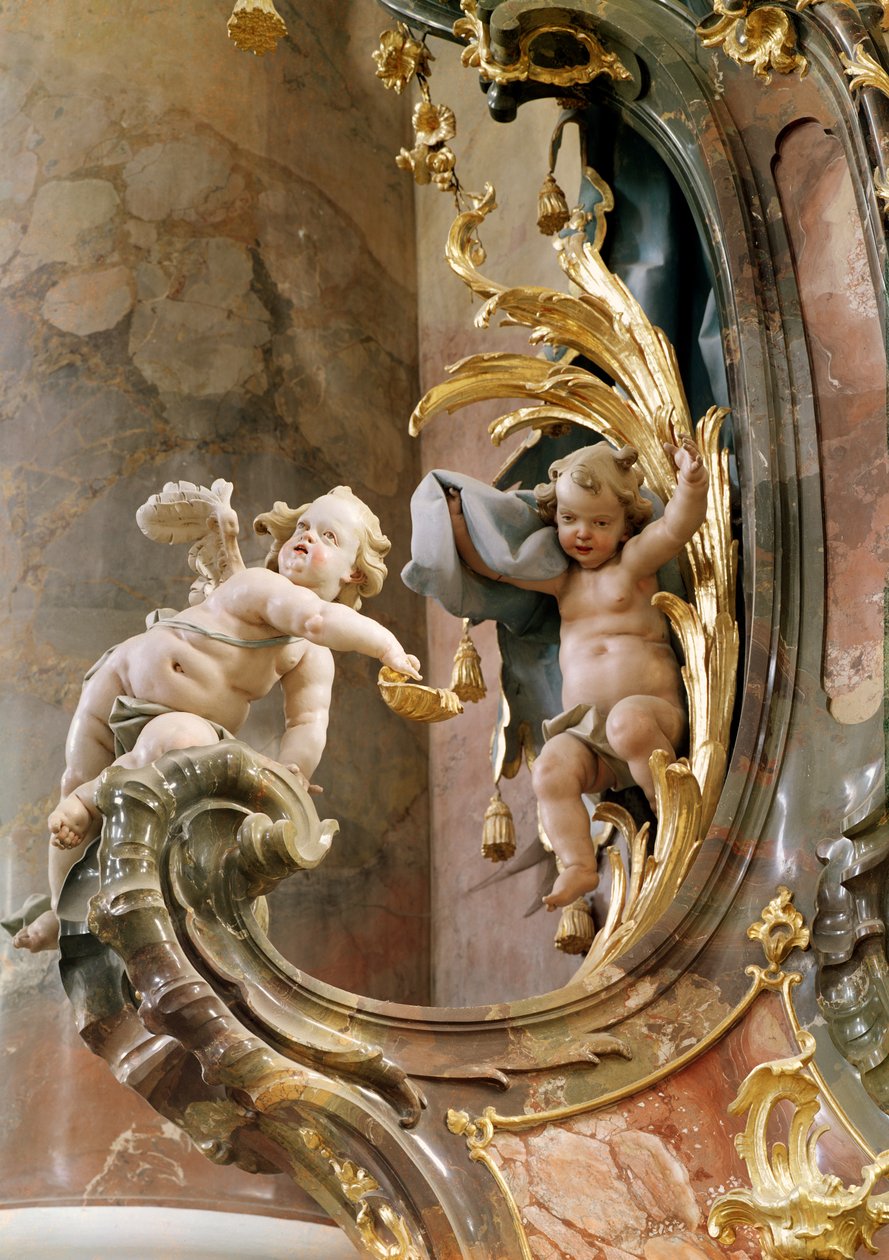 Kerubit, 1737-66 (stukki ja kullattu puu) tekijältä Joseph Anton Feuchtmayer