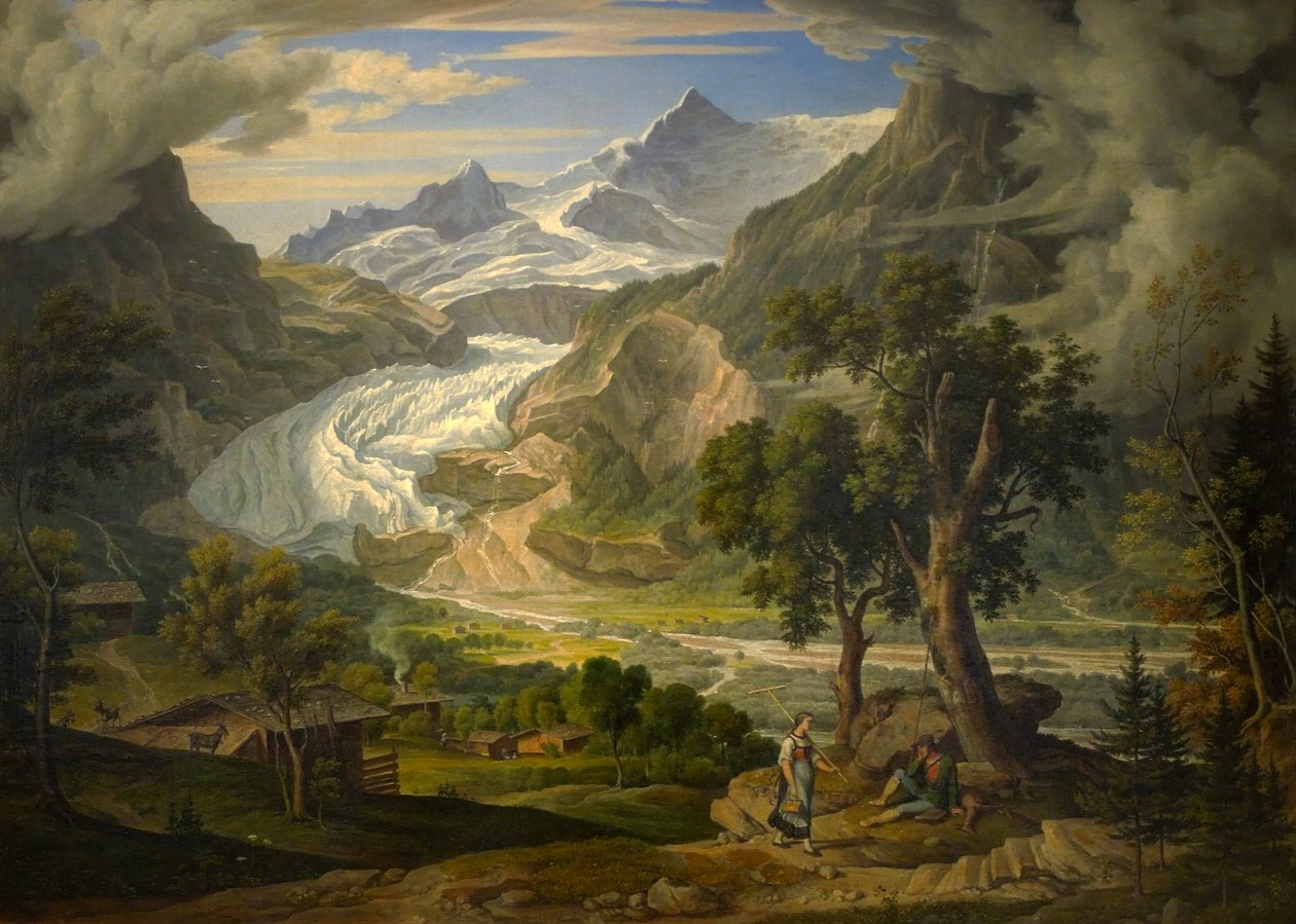 Der Gletscher Grindelwald in Alpen tekijältä Joseph Anton Koch