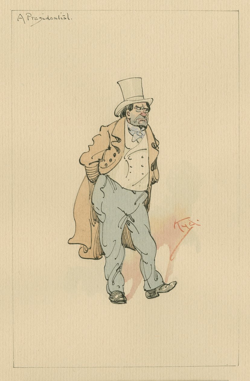 Presidentti, noin 1920-luku (kynä ja muste wc:llä paperilla) tekijältä Joseph Clayton Clarke