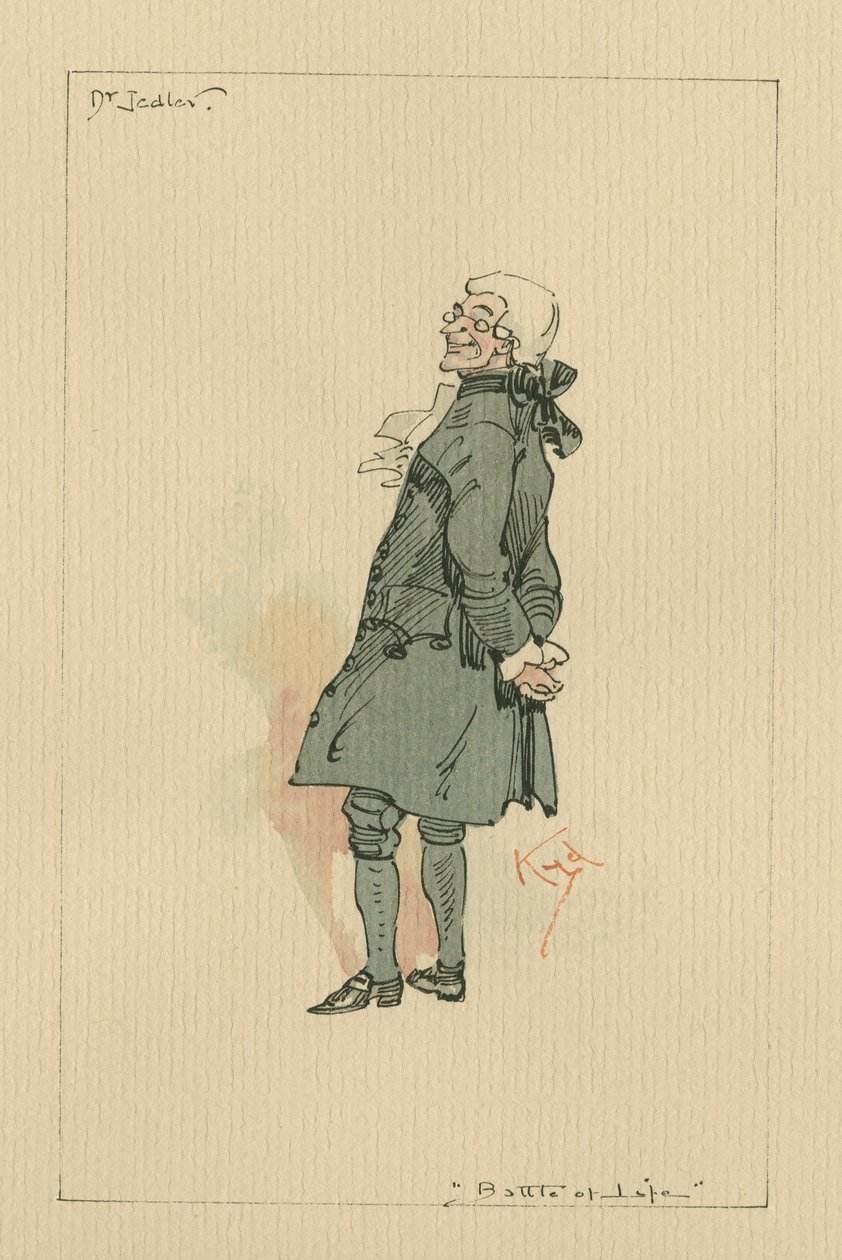 Dr Jedler - Elämän taistelu, noin 1920-luku (kynä ja muste wc:llä paperilla) tekijältä Joseph Clayton Clarke