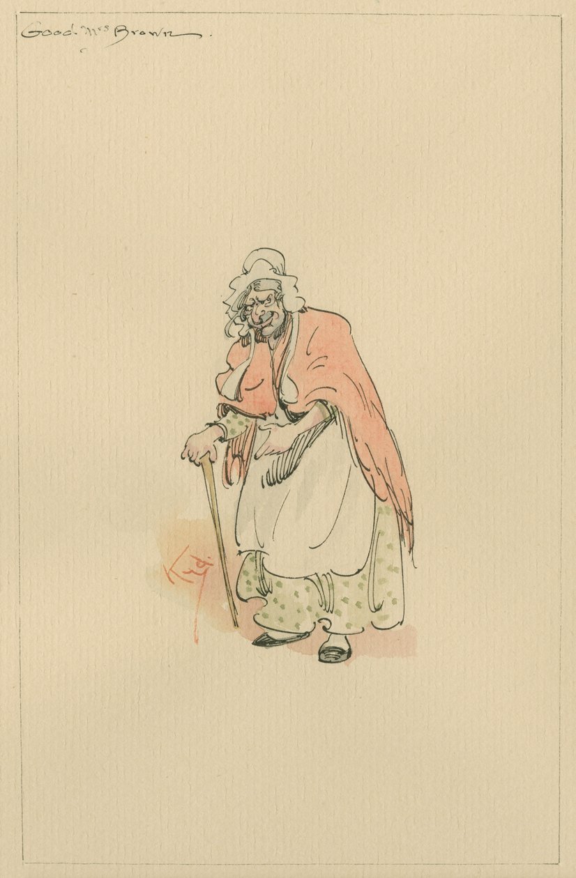 Hyvä rouva Brown, n. 1920-luku (kynä ja muste wc:llä paperilla) tekijältä Joseph Clayton Clarke
