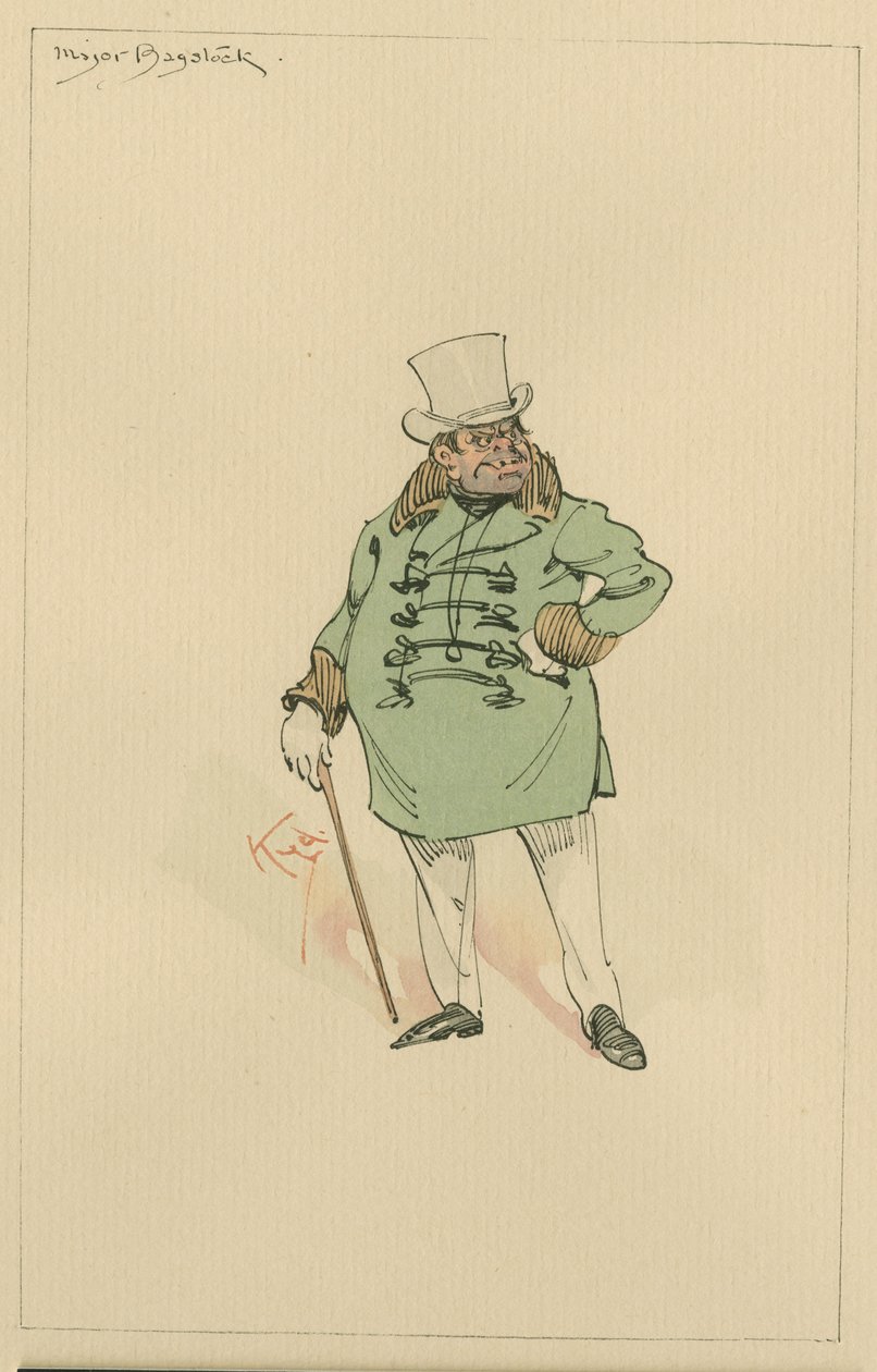 Major Bagstock, n. 1920-luku (kynä ja muste wc:llä paperilla) tekijältä Joseph Clayton Clarke