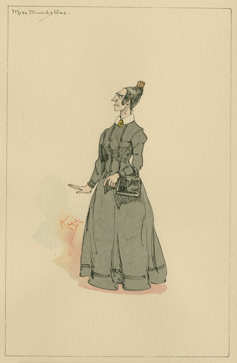 Miss Murdstone, noin 1920-luku (kynä ja muste wc:llä paperilla) tekijältä Joseph Clayton Clarke