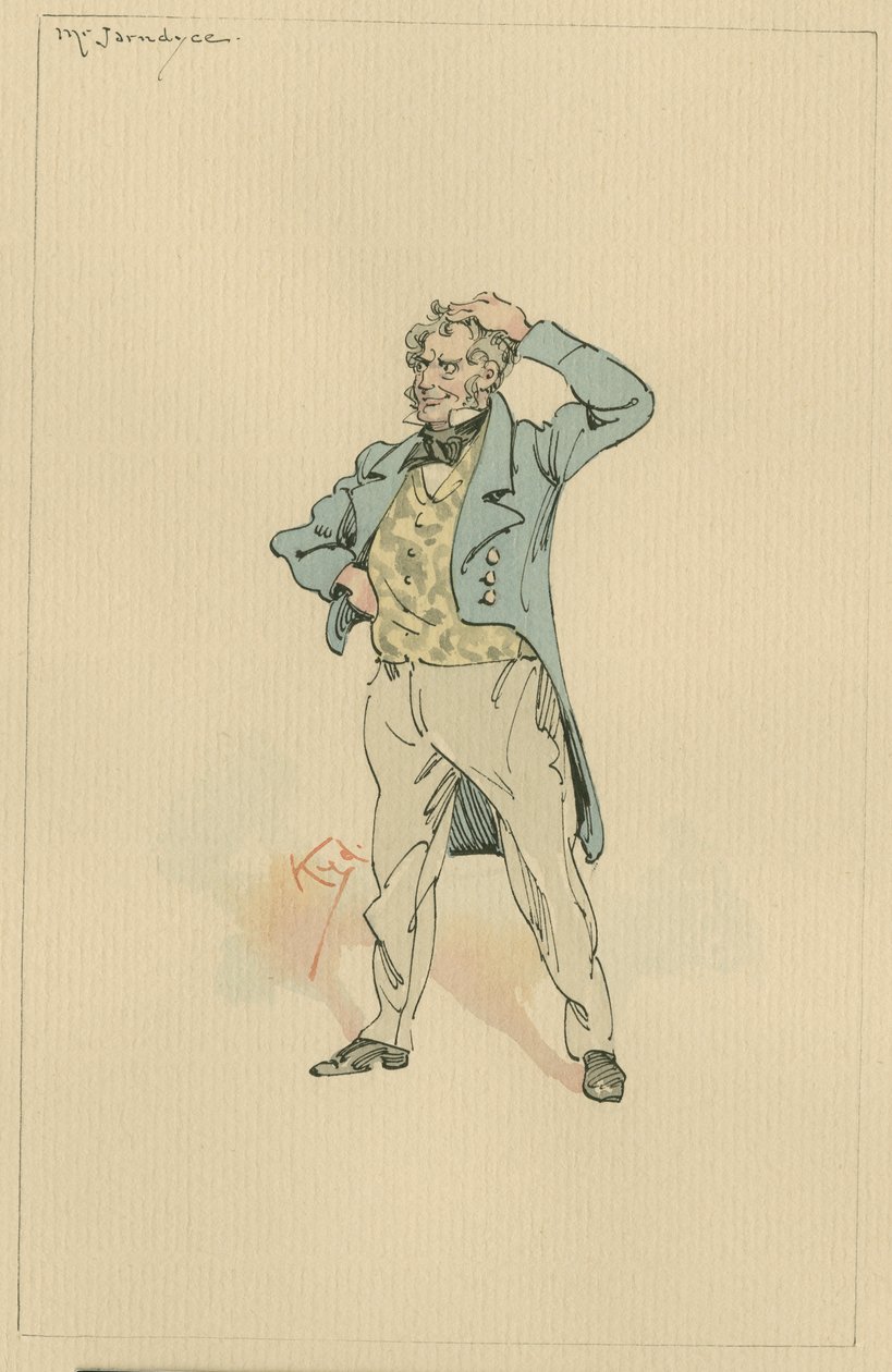 Mr Jarndyce, noin 1920-luku (kynä ja muste wc:llä paperilla) tekijältä Joseph Clayton Clarke