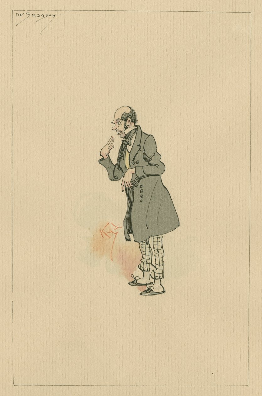 Herra Snagsby, noin 1920-luku (kynä ja muste wc:llä paperilla) tekijältä Joseph Clayton Clarke