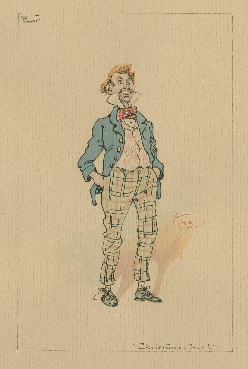 Peter Cratchit - Joululaulu, noin 1920-luku (kynä ja muste wc:llä paperilla) tekijältä Joseph Clayton Clarke