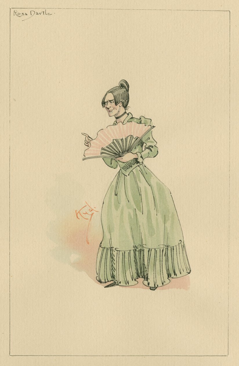 Rosa Dartle, noin 1920-luku (kynä ja muste wc:llä paperilla) tekijältä Joseph Clayton Clarke