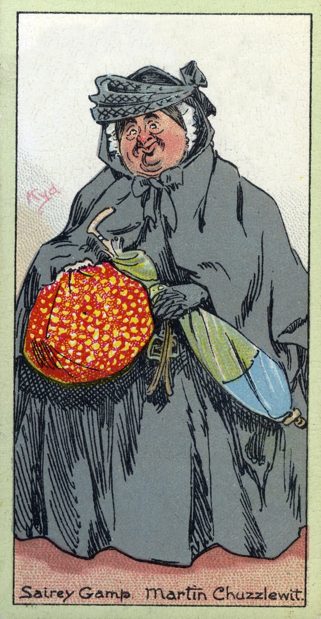 Sairey Gamp, elokuvasta "Martin Chuzzlewit", 1923 tekijältä Joseph Clayton Clarke