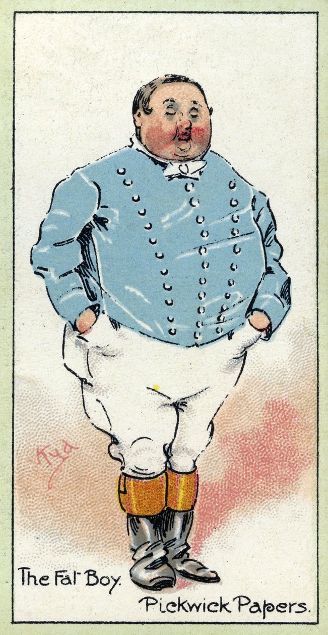 The Fat Boy, The Pickwick Papersista, Charles Dickens, 1923 tekijältä Joseph Clayton Clarke